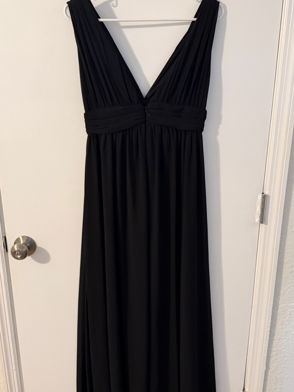 Lulu's Black V-Neck Empire-Waist Maxi Dress